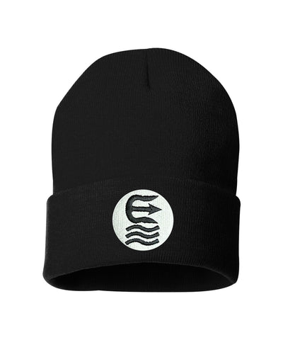 circle cuffed beanie black