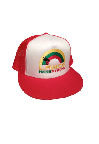 lance red trucker hat