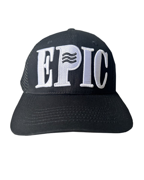 epic black trucker hat